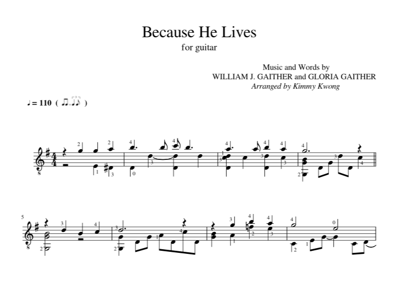 [Sheet] Because He Lives
