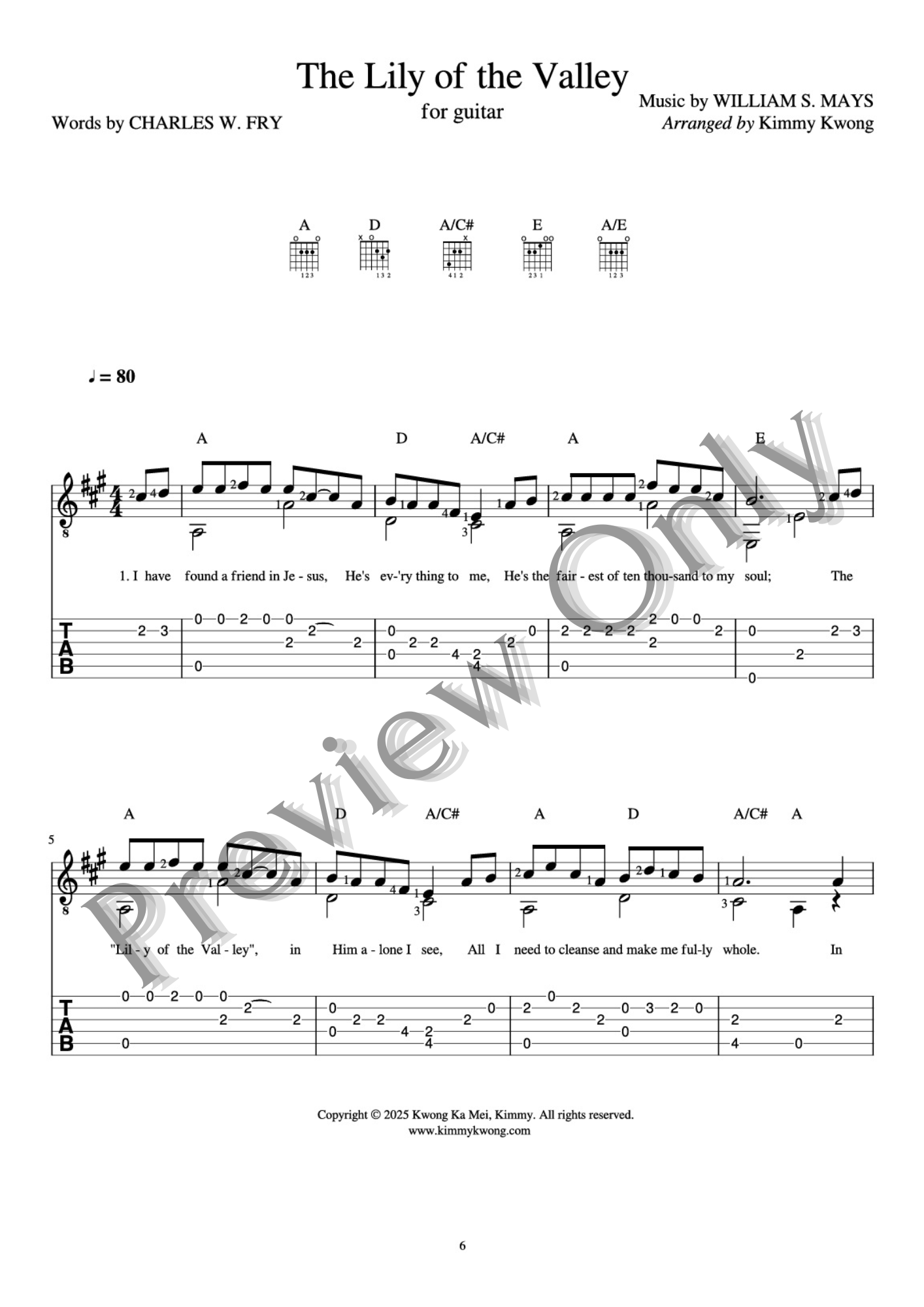 Christian Guitar Hymns Solo - PDF Ebook Vol.8 Devotion - Kimmy Kwong Worship Music | 讚美詩歌吉他獨奏譜（敬拜靈修使用）（適合初學者)