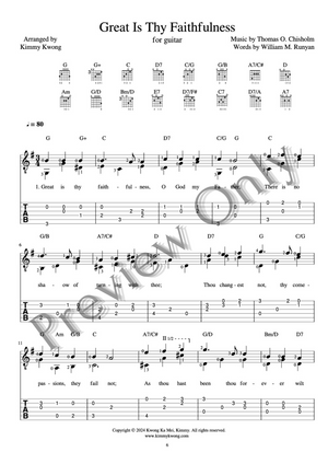 Christian Guitar Hymns Solo - PDF Ebook Vol.7 Faith - Kimmy Kwong Worship Music | 讚美詩歌吉他獨奏譜（敬拜靈修使用）（適合初學者)