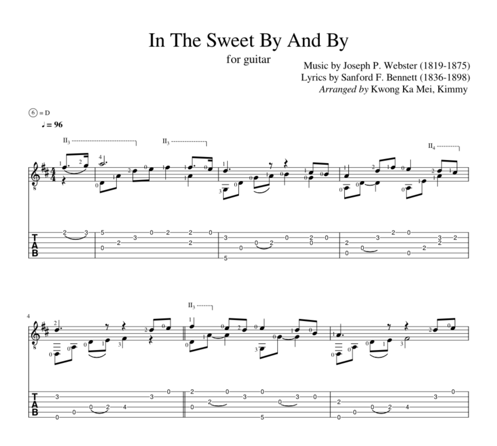 [Sheet+Tab] In The Sweet By And By