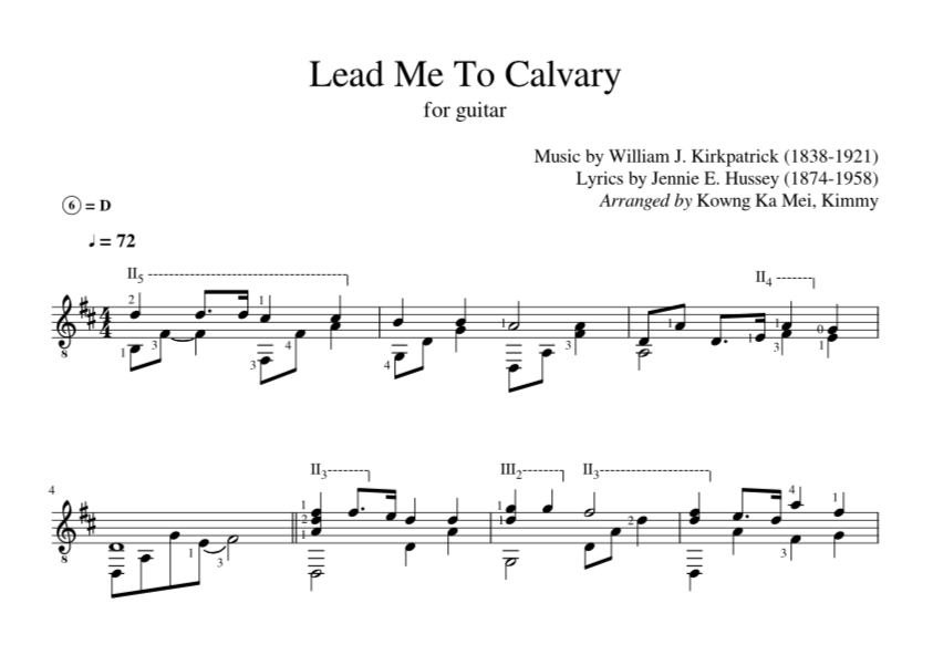 [Sheet] Lead Me To Calvary