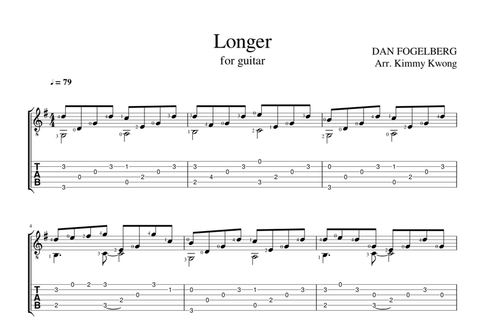 [Sheet+Tab] Longer - Dan Fogelberg