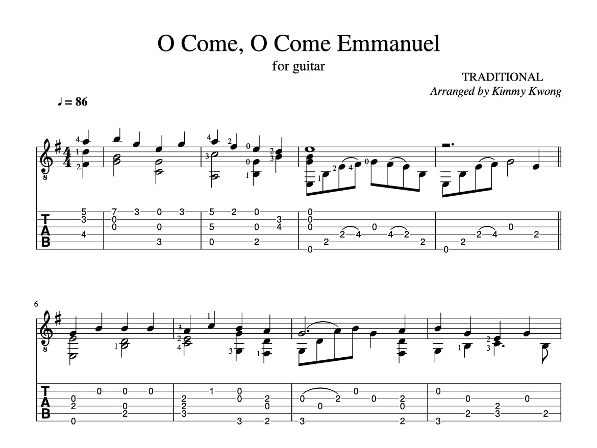 [Sheet+Tab] O Come O Come Emmanuel