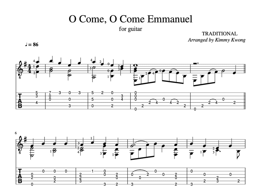 [Sheet+Tab] O Come O Come Emmanuel