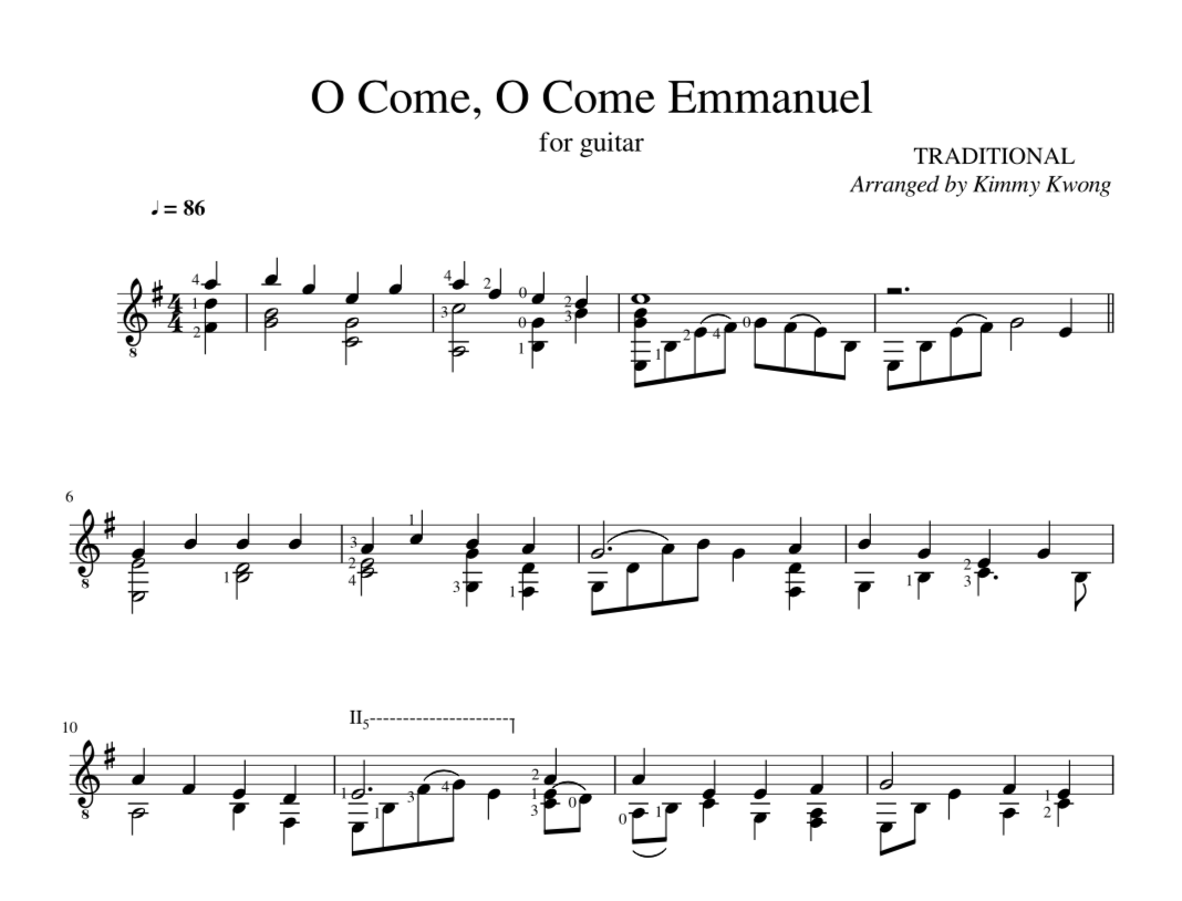 [Sheet] O Come O Come Emmanuel