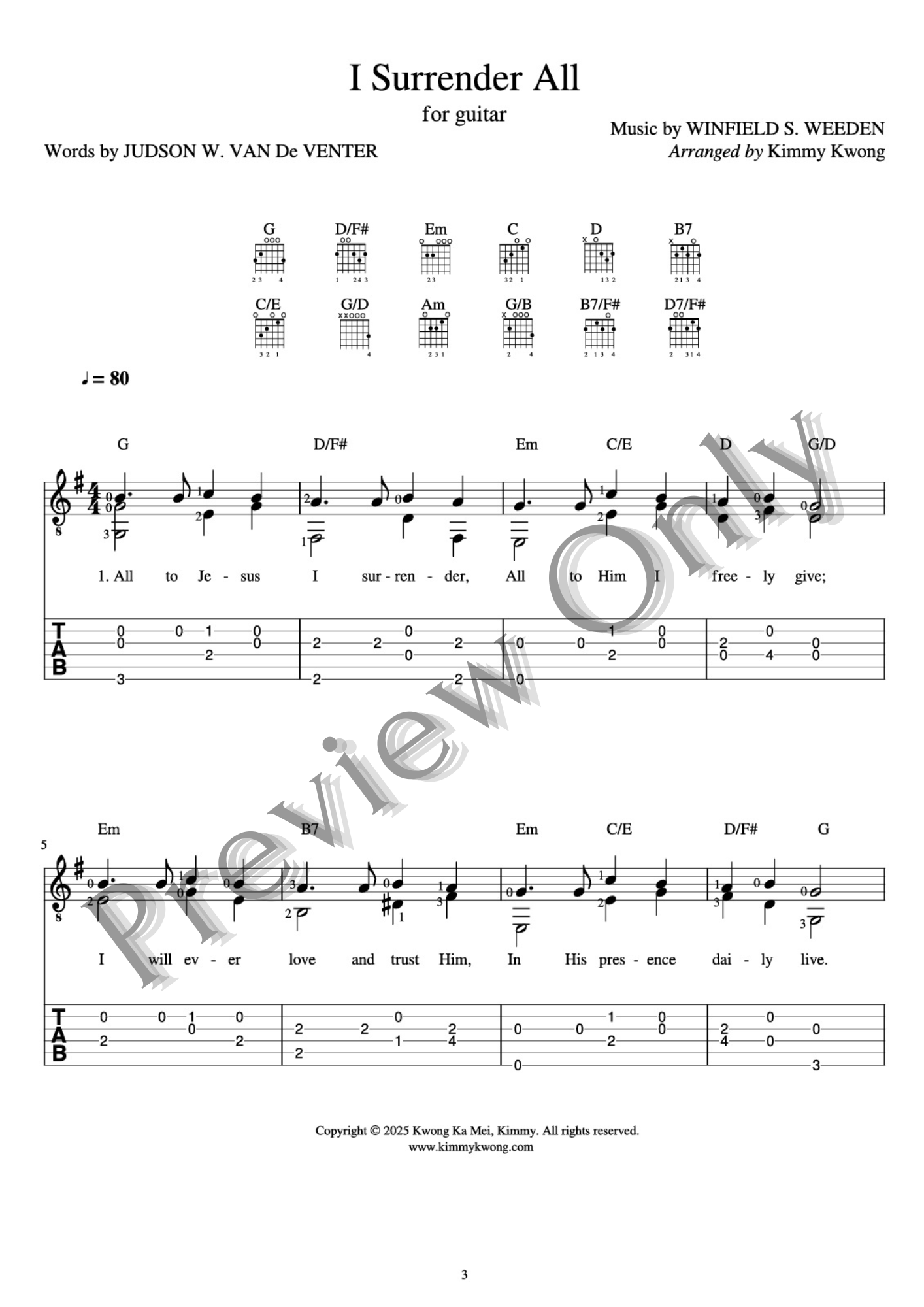 Christian Guitar Hymns Solo - PDF Ebook Vol.8 Devotion - Kimmy Kwong Worship Music | 讚美詩歌吉他獨奏譜（敬拜靈修使用）（適合初學者)