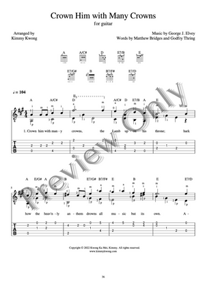 Christian Guitar Hymns Solo - PDF Ebook Vol.3 for Easter - Kimmy Kwong Worship Music | 讚美詩歌吉他獨奏譜（敬拜靈修使用）（適合初學者)