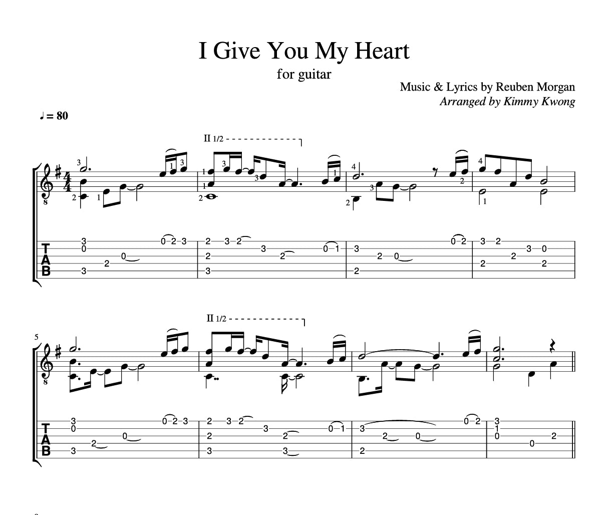 [Sheet+Tab] I Give You My Heart