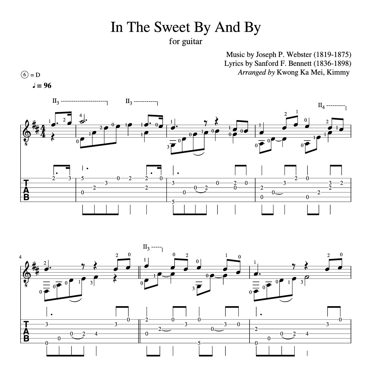 [Sheet+Tab] In The Sweet By And By