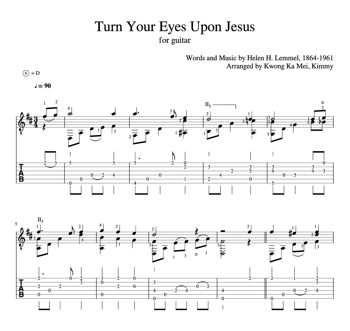 [Sheet+Tab] Turn Your Eyes Upon Jesus